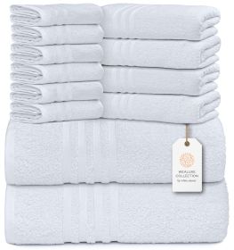 12 Piece Bath Towel Set for Bathroom 2 Bath Towels 4 Hand Towels 6 Washcloths 100% Cotton Soft and Plush Highly Absorbent Soft Towel for Hotel &