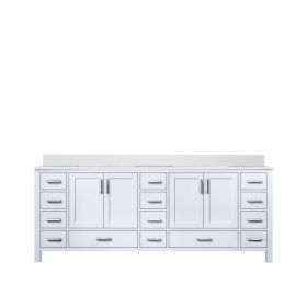 White Double Bath Vanity 84 in. W x 22 in. D, with White Quartz Top