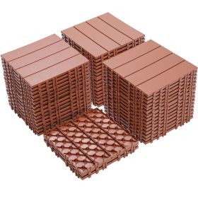 Plastic Interlocking Deck Tiles, 11.8"x11.8"(Pack of 44 ), Patio Flooring Outdoor Waterproof All Weather Use for Garden Poolside Front/Back Yard