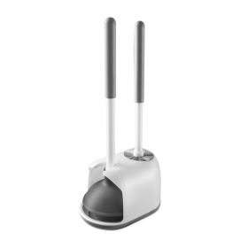 Toilet brush and holder set,Bathroom Cleaning Tool Set with Stand,white