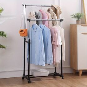 Dual - Pole Height - Adjustable Stainless Steel Hanging Rack for Indoor Use