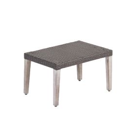 HAMPTON WOOD  WICKER OTTOMAN (Color: Grey)