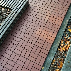 Plastic Interlocking Deck Tiles,44 Pack Patio Deck Tiles,12"x12" Square Waterproof Outdoor All Weather Use (Color: as Pic)
