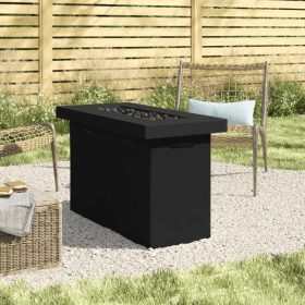 25" H x 42" W Fiber Reinforced Concrete Propane Outdoor Fire Pit Table (Color: as Pic)